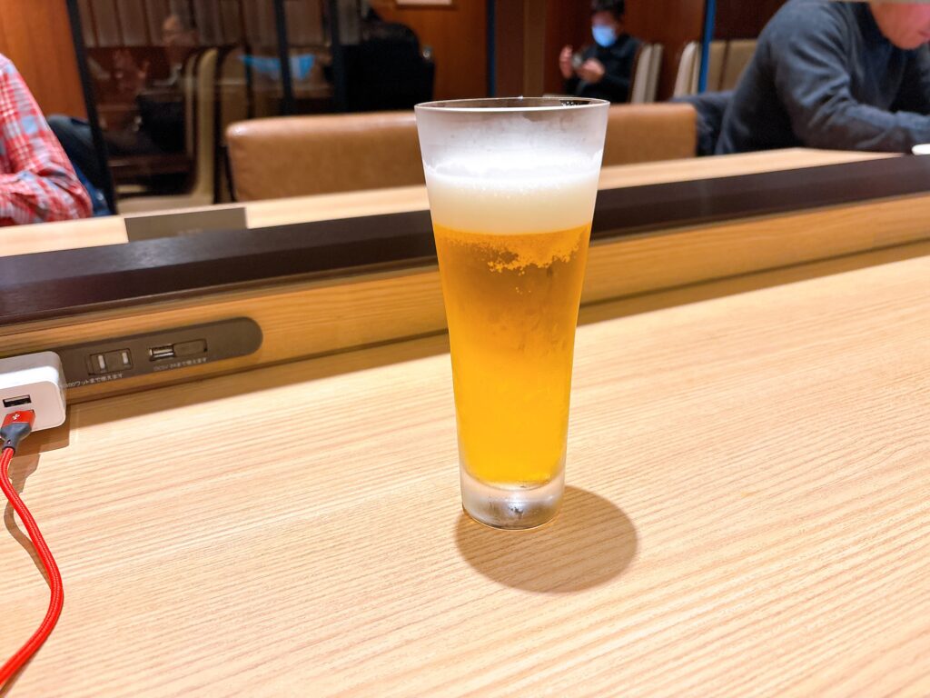 JALサクララウンジで提供される生ビール