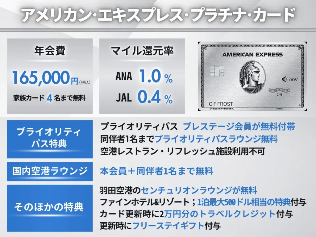 アメックスプラチナカードの券面