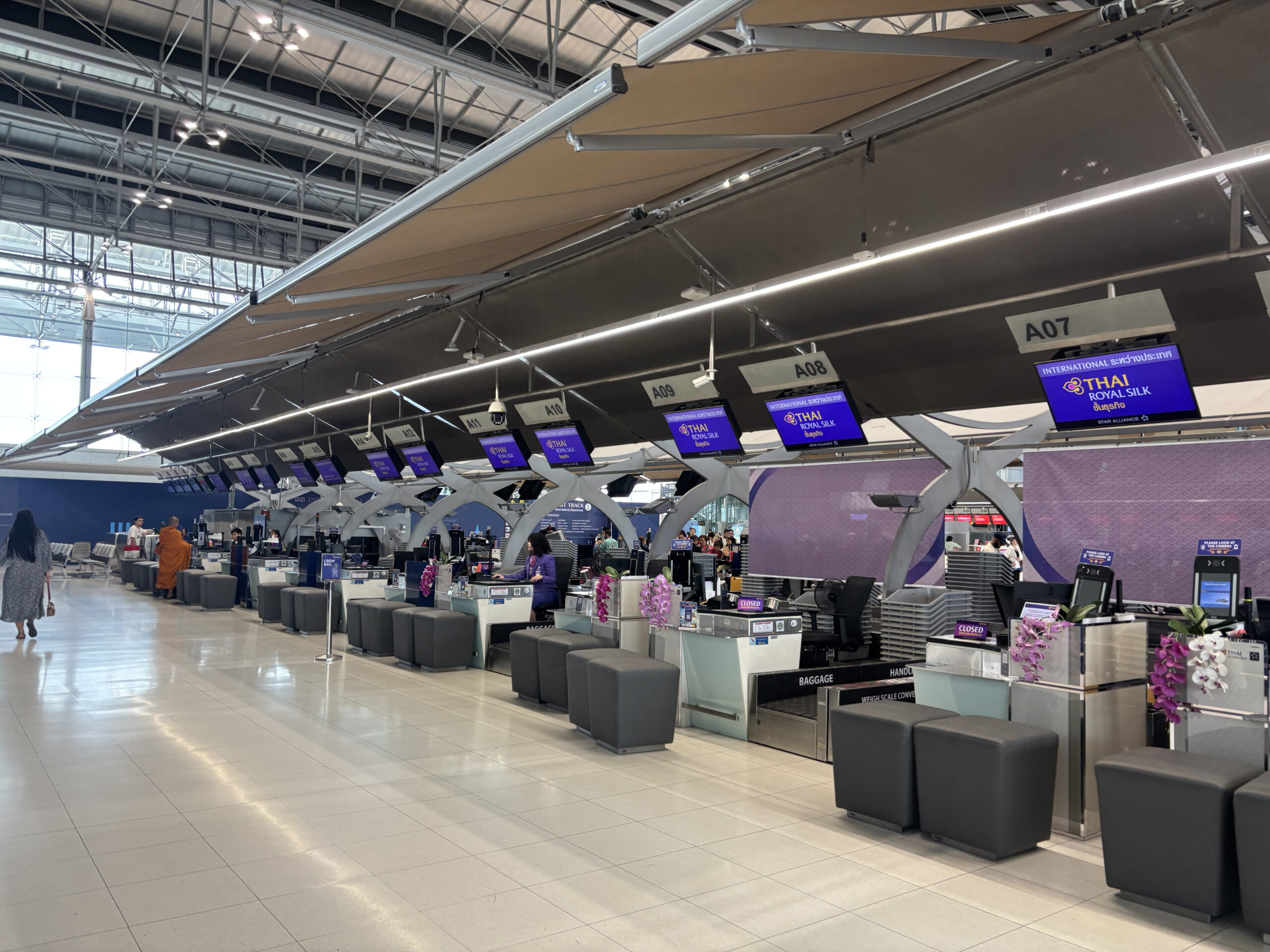 タイ航空のチェックインカウンター