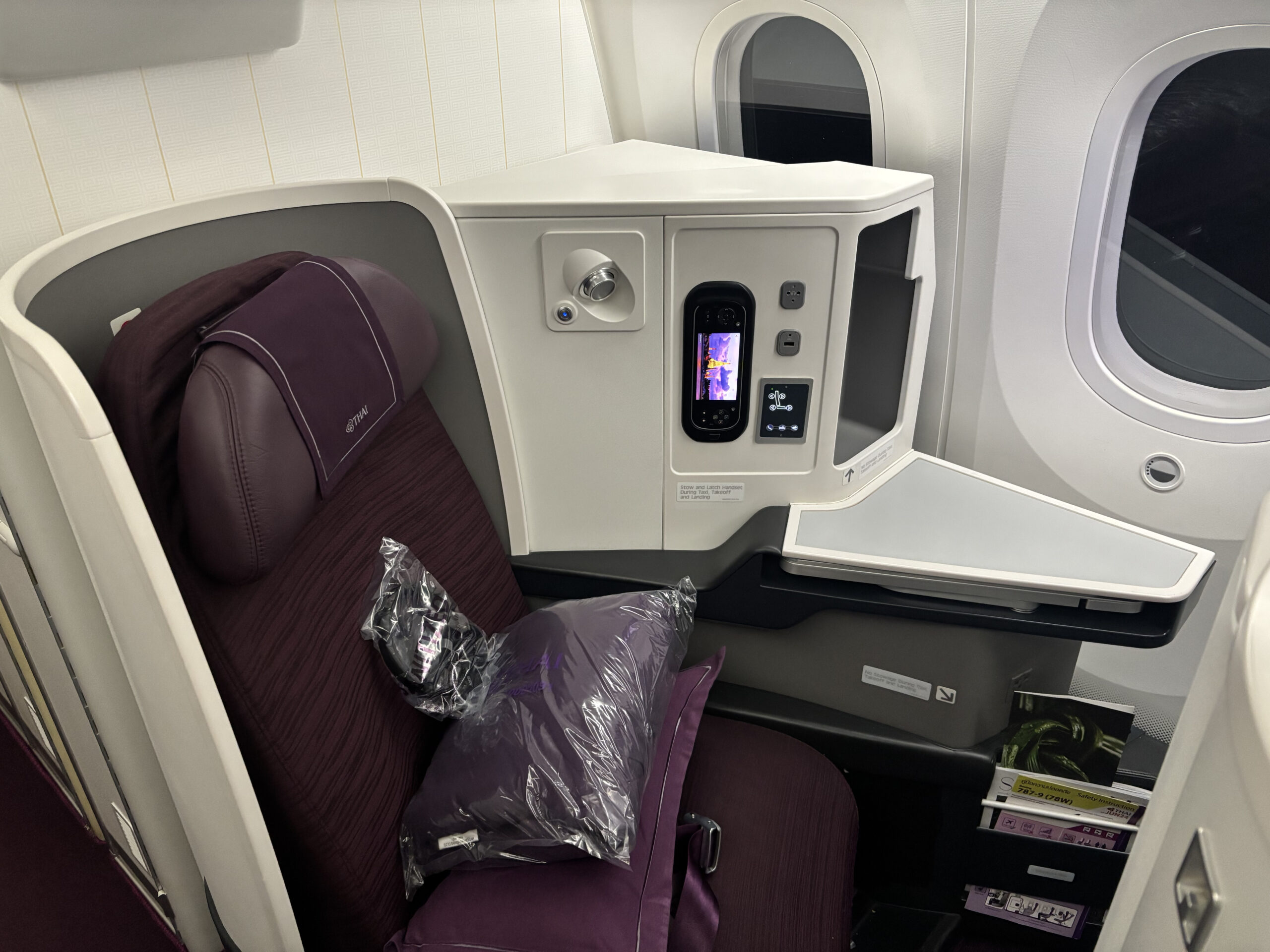 タイ国際航空のビジネスクラスシート