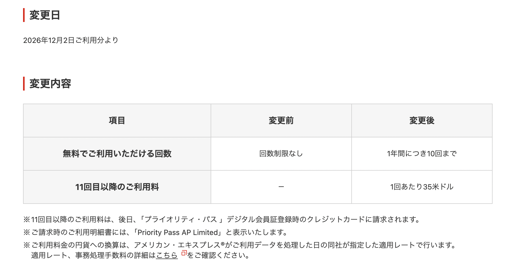 プライオリティ・パスの利用回数が無制限から年間10回までに変更予定のアイキャッチ画像